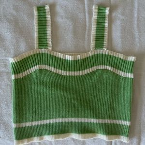 Striped Crop Knit Top
